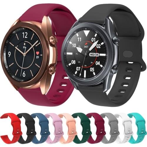 For Samsung Galaxy Watch 3 41mm 45mm Strap 20mm 22mm Silicone Sport Replace Bracelet For Samsung Active 2/Gear S2 S3 Watchband