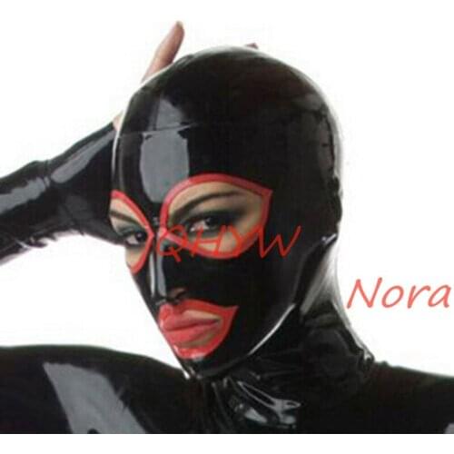 Sexy Handmade Latex Face Mask for Female Exotic Latex Full Breath Hoods Mask Cekc Lingerie Uniform