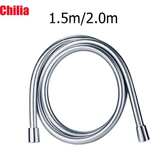1.5m/2m PVC High Pressure Hose Silver PVC Smooth Shower Hose For Bathroom Handheld Shower Pipe Flexible Shower Hose