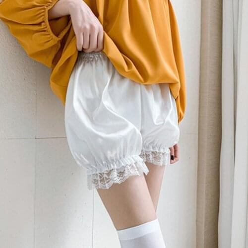 Summer Women Lace Safety Short Pants High Waist Lady Anti Chafing Under Skirt Fashion Satin Lolita Shorts Home Casual Underwear
