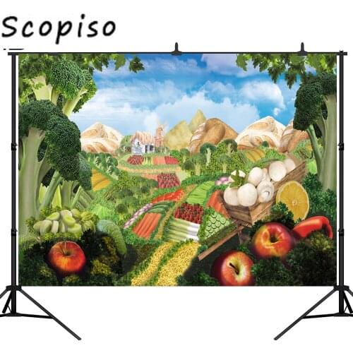 Scopiso Fairy Tale Vinyl Photography Background Vegetable Fruit World Newborn Children Birthday Party Backdrops for Photo Studio