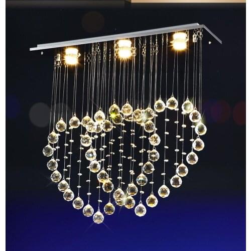 Modern Sweet heart K9 led crystal Chandeliers led lamps Romantic warmth Living room Chandelier led GU10 lustre light Chandelier