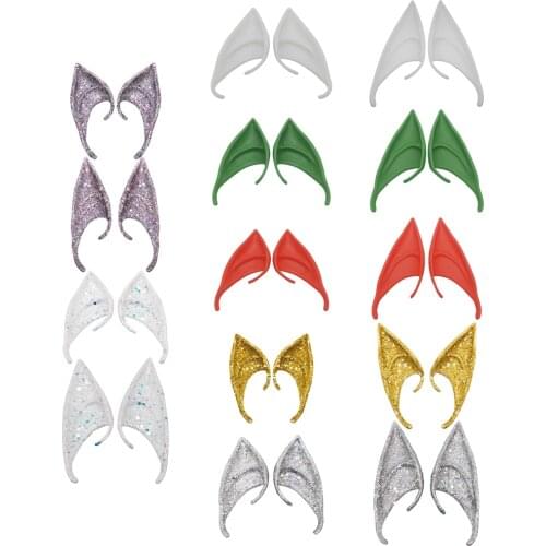 1 Pair Fairy Elf Ears Soft Pointed Goblin Dress Up Costume Halloween Ear Broadcast Props