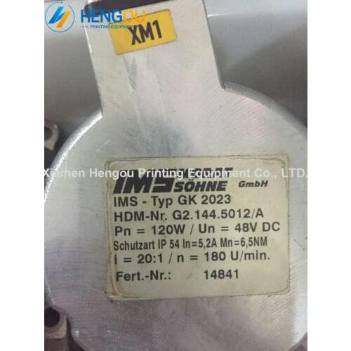 1 Piece 90% New Hengoucn Original Used SM52 dampening motor G2.144.5012 120W 48V DC water motor for SM52 G2.144.5012/A