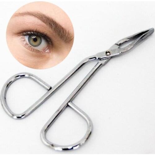 1Pc Scissors Flat Tip Eyebrow Tweezers Clamp Clipper Stainless Eyebrow Removal Makeup Tool For Beauty