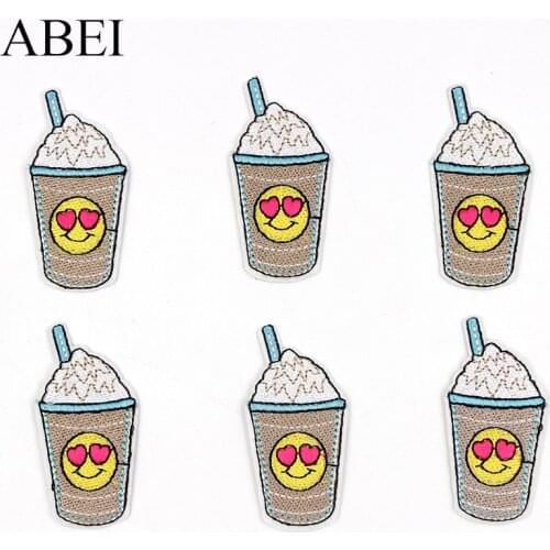 10pcs/lot Diy Clothes Badge Patches Iron On Ice Cream Appliques Sew On Drinks Stickers Handmade Patchwork Coats Jeans Bags Patch