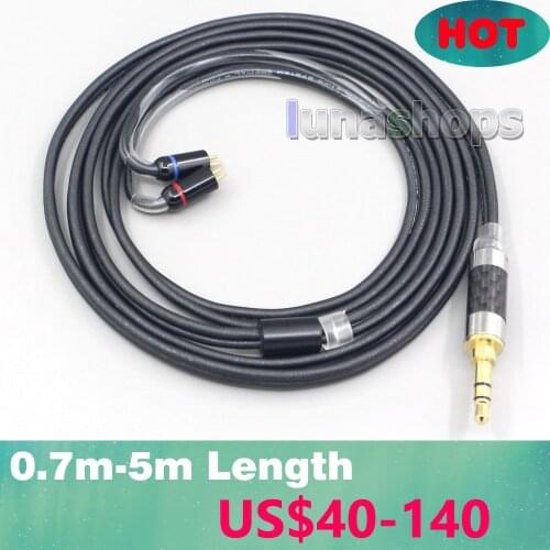 2.5mm 4.4mm Black 99% Pure PCOCC Earphone Cable For 0.78mm Flat Step JH Audio JH16 Pro JH11 Pro 5 6 7 BA Custom LN007097