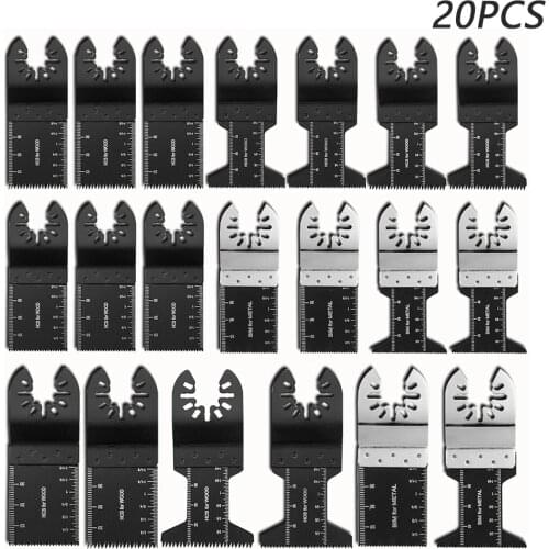 20 Pcs Oscillating Saw Blades Wood Metal Plastic Oscillating Multi Tool Quick Release Saw Blades Fit for Dewalt Fein Multimaster