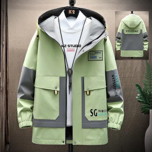 2021 autumn and winter new Korean mens casual fashion mid-length retro street plus size hoodie jacket coat high-quality mens