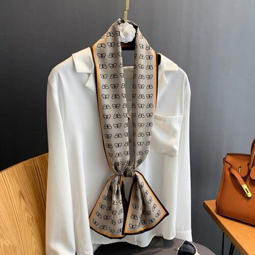 2021 Fashion Neck Scarf For Women Shawl Silk Satin Hair Scarfs Female hijab Headband Bandana Head Scarves Kerchief for Ladies