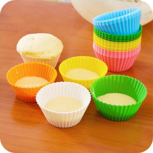 6pcs/set 100sets/lot Cake Cup Kitchen Craft Color works Silicone Cupcake Cases forma de silicone Cake Decorating Tools WA1051