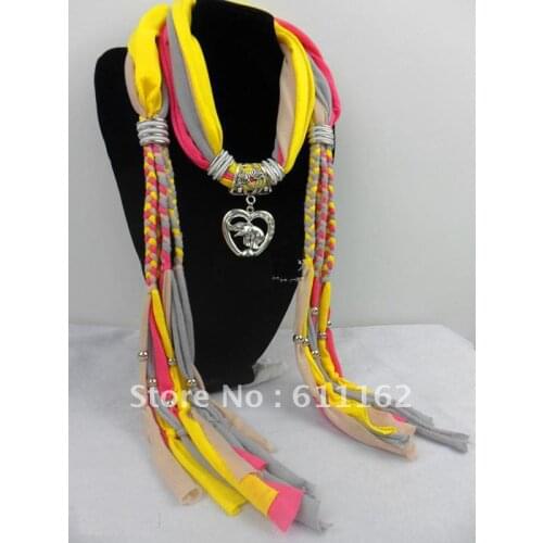 2018 Fashion jewelry scarf jewellery texture women necklaces pendant scarves colors mixed 60pcs