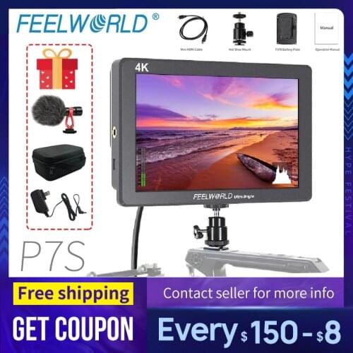 FEELWORLD P7S 4K Monitor 7Inch 3G-SDI on Camera monitor Field DSLR Monitor Aluminum Focus 3D LUT 4K HDMI For Canon Nikon Sony