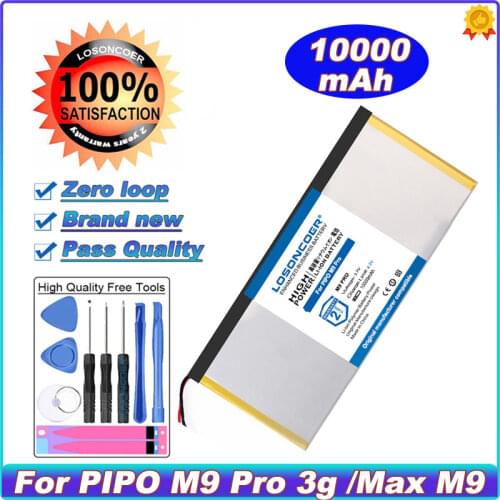 LOSONCOER 10000mAh Battery For PIPO M9 Pro 3G / PIPO Max M9 Quad Core Tablet Pc