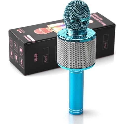 Wireless Bluetooth Karaoke Microphone, 3-in-1 portable handheld karaoke mic karaoke player multi-function LED light