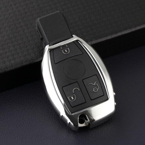Smart Car Key Fob Cover Case Holder For Mercedes-Benz X253 W166 W176 W246 W204 W205 W212 W222 W447 C117 X204 X156 X166 Silver