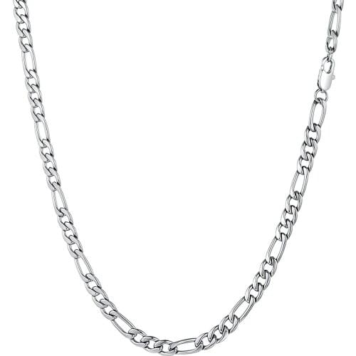DARK DIAMOND-Figaro necklace in stainless steel