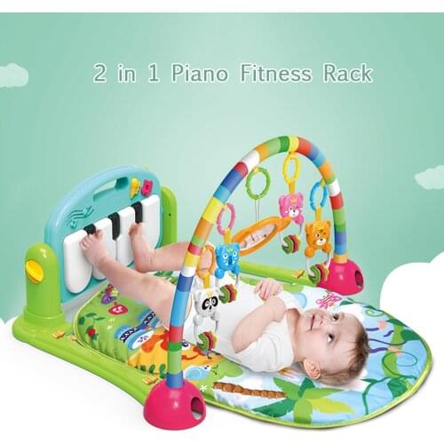 Baby Kick and Play Piano Gym Mat Rack Newborn Music KeyboardAnd Cute Animal Toy Play Crawling Mat Educational Activity Mat Toy
