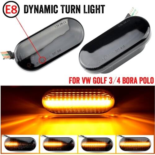 Dynamic Flowing LED Side Marker Turn Signal Light For VW Transporter T5 Polo Golf 3 4 Passat B5 Sharan Lupo Bora Multivan