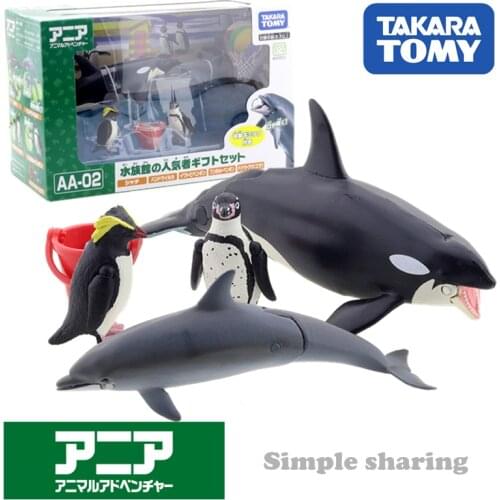 Takara Tomy ANIA Animal Advanture AA-02 Aquarium Of Popular Gift Set Resin Kids Educational Mini Action Figure Toy Bauble