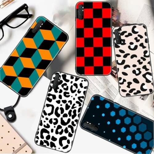 Checkered Black And White Leopard Print Phone Case For Xiaomi 8 8lite 9t Se 10 10pro Note2 3 10lite MIX2 S MAX2 3 F1 A1 2 Cc9pro