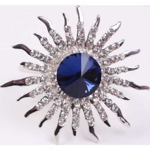 12PCS/Sunflower blue satellite stone napkin ring table setting for family gathering western food wedding banquet