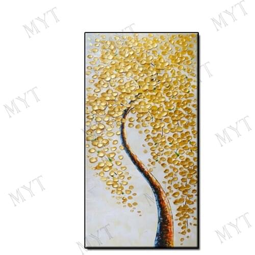Beautiful flowers money trees Hand Painted Wall art Picture Abstract oil painting on canvas for Living room home decor no framed