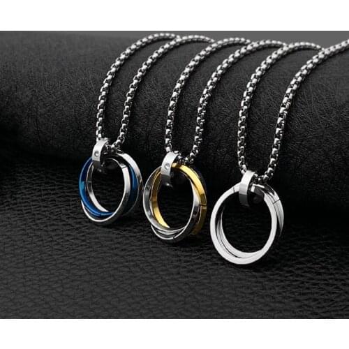 Hip Hop Mens Titanium Steel Necklace Fashion Womens Pendant All-match Jewelry