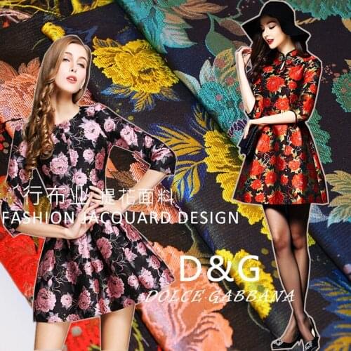 New Precise Fashion Jacquard Cotton Fabric High-end Jacquard Fabric Dress Umbrella Skirt Damask Fabric Dress