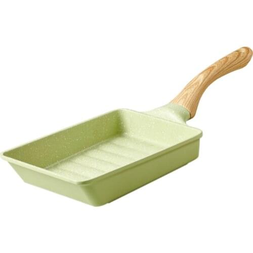 2021 New Square Aluminum Japanese Style Frying Pan Fried Eggs Breakfast Pot Mini Cook