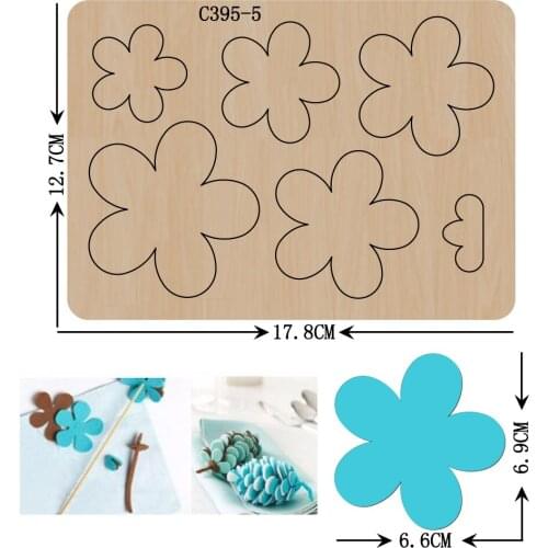 New Flowers Wooden die Scrapbooking C-395-5 Cutting Dies