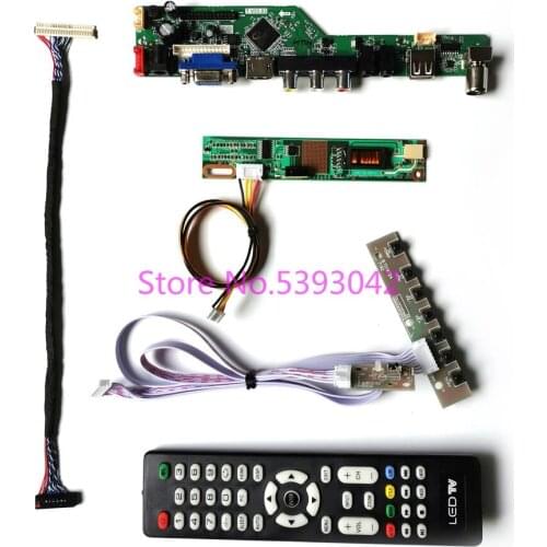 Fit LP141WX1(TL)(01)/(TL)(02)/(TL)(03) Remote TV analog signal VGA USB 1280*800 1CCFL 30-Pin LVDS LCD controller board kit