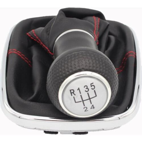 Shift head gear lever handball silver cover + red needle thread shift handball suitable for golf 4 Bora