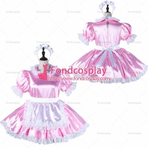 Sissy maid satin dress lockable Uniform cosplay costume Tailor-made[G2220]