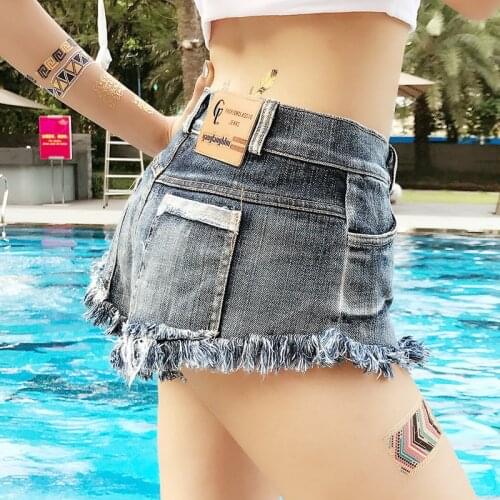 New Summer Womens Trendy Jeans Denim Shorts Hot European and American Ultra Mini Shorts Nightclub Sexy Beach Holiday Shorts