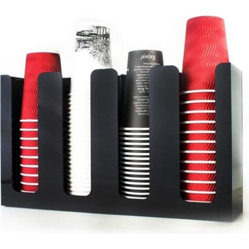 4cells upright acrylic paper cups holder bar drink shop cashier desktop collection cup container display rack