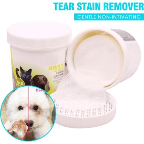 Pet Dog Cat Eyes Wet Wipes Tear Stain Remover Gentle For Pets Cleaning Paper Towels Non-intivating Wipes Grooming Supplie 100PCS