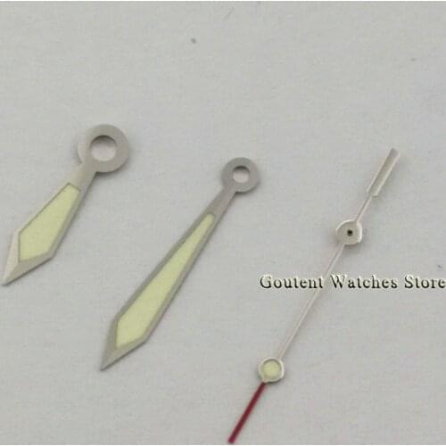 Green Luminous White Watch Hand 1 Set Silver and Red Second Hand Fit for MIYOTA 8205 8215 821A MingZhu DG2813 Automatic Movement