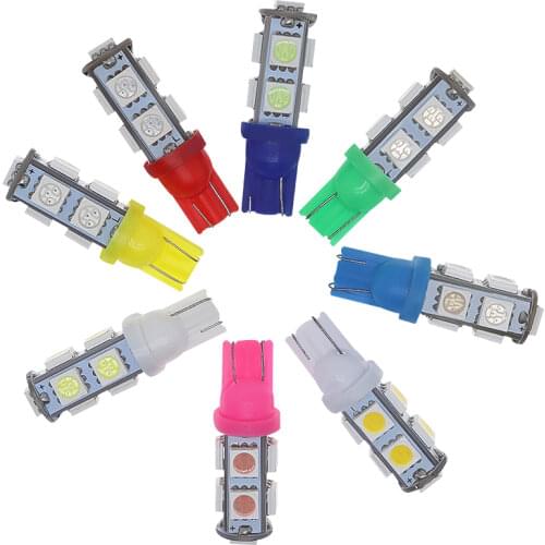 Auto Car Led W5W T10 9SMD 5050 LED Auto Car mobile Tail Turn Signal Side Marker Light-emitting Diode Lamp Bulb 194 168 10pcs