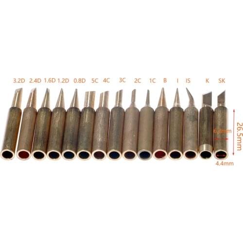 10pcs/Set 900M-T Electric Soldering Tip Pure Copper Iron Head Series Welding Solder Head Tool Electric Iron Head Tool Kits