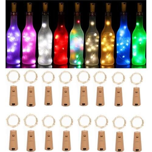 10pcs Battery Powered Cork Wine Bottle Stopper Light Srings DIY LED String Lights for Room Bar Christmas Birthday Party Decor