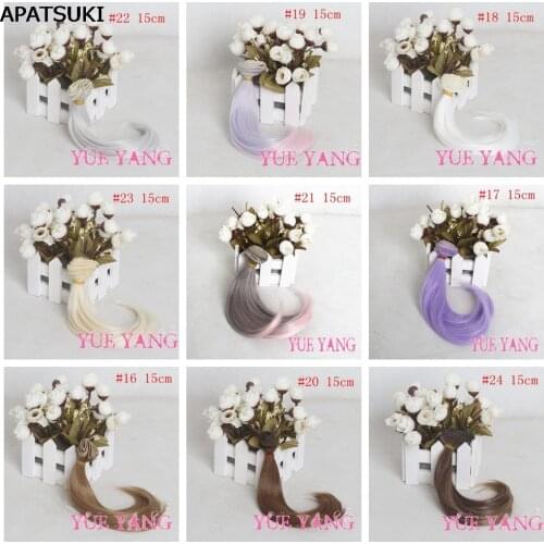 15*100cm Gradient Color DIY Wavy Hair For Barbie Doll Hair For Monster High Demon Doll 1/3 1/4 1/6 BJD Doll DIY Curly Wig