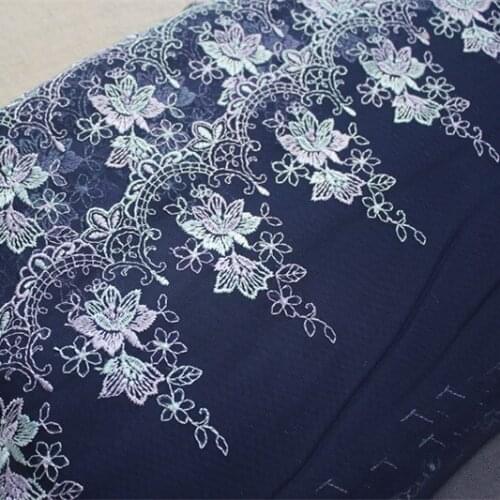 3Yards,15Yards/Lot High Quality Deep Blue Embroidery Tulle Lace Trim Lace Fabric Mesh Lace Fabric Sewing DIY Cloth
