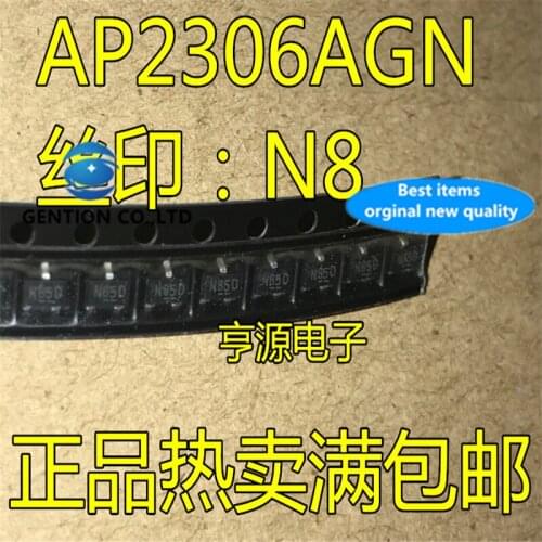 30Pcs AP2306 AP2306AGN Silkscreen N8 SOT23 Junction FET in stock 100% new and original