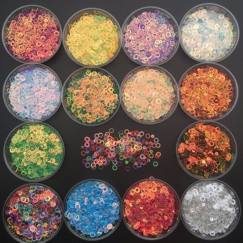 50g 3000pcs/lot 4&6mm Dual Circle Round Shape Loose Sequins Glitter Paillette Sewing Wedding Craft Kids DIY Sequins