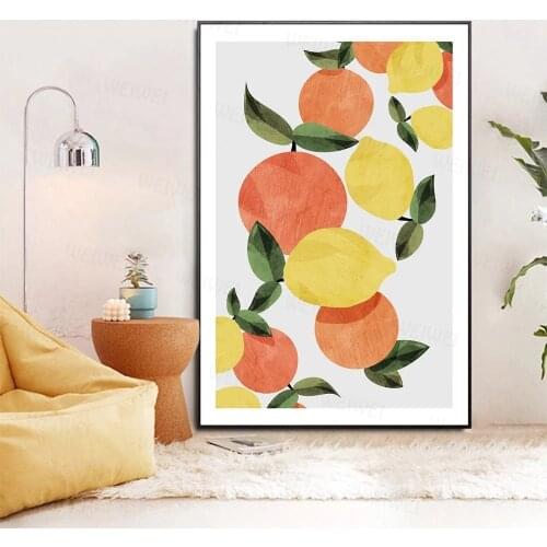 Watercolour Oil Painting Wall Art Canvas Fruits Oranges Lemons Posters and Prints Decor Picture for Kitchen Nordic Home Decor