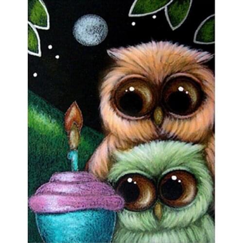 YIKEE diamond embroidery owl full Cross Stitch DIY Diamond Painting Diamond Mosaic Rhinestones Home Decor h1604