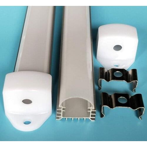 Free Shipping 1m/pcs 20pcs/lot led aluminum profile for led strip with Milky or Transparent PC Cover