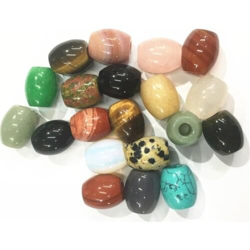 New Hot Fashion Natural Stone Flat Beads Multiple Colour Big Hole Top Quality DIY Jewelry Accessories 18*16mm Hole Is 6mm 20PCS