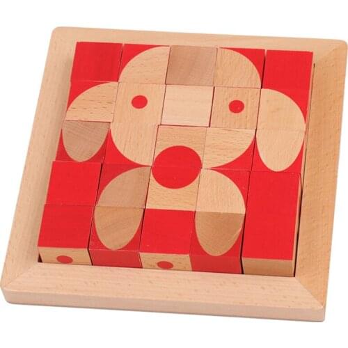 Wooden childrens educational toys assembled beech 3D three-dimensional puzzle toy Montessori early education puzzle Toys